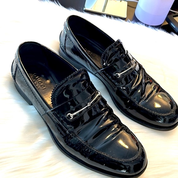 🎥GUCCI🎥Men’s Patent Leather Loafers🎥 Size 11.5 - Picture 1 of 12